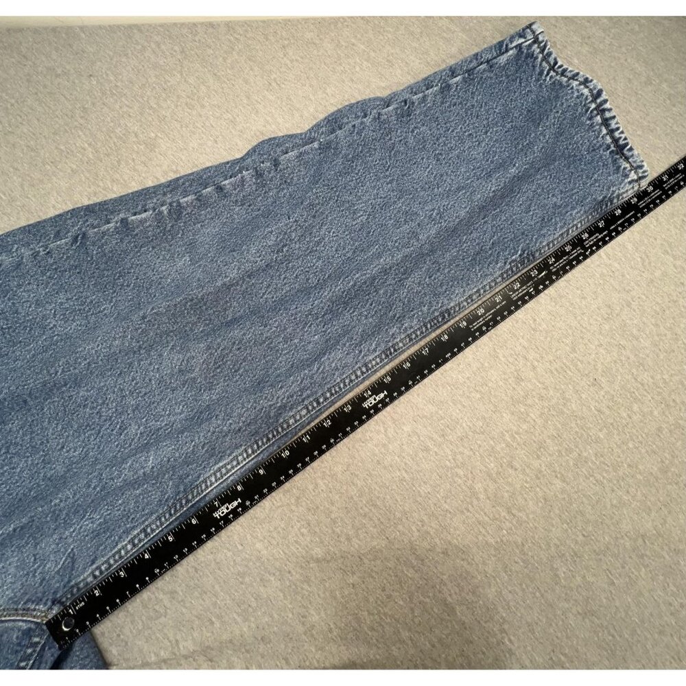 Carhartt Jeans Mens 46x30 Blue Fleece Lined Relaxed Fit Straight Workwear Denim - Picture 9 of 12